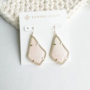 Kendra Scott Alex Gold Rose Quartz Drop Earrings
